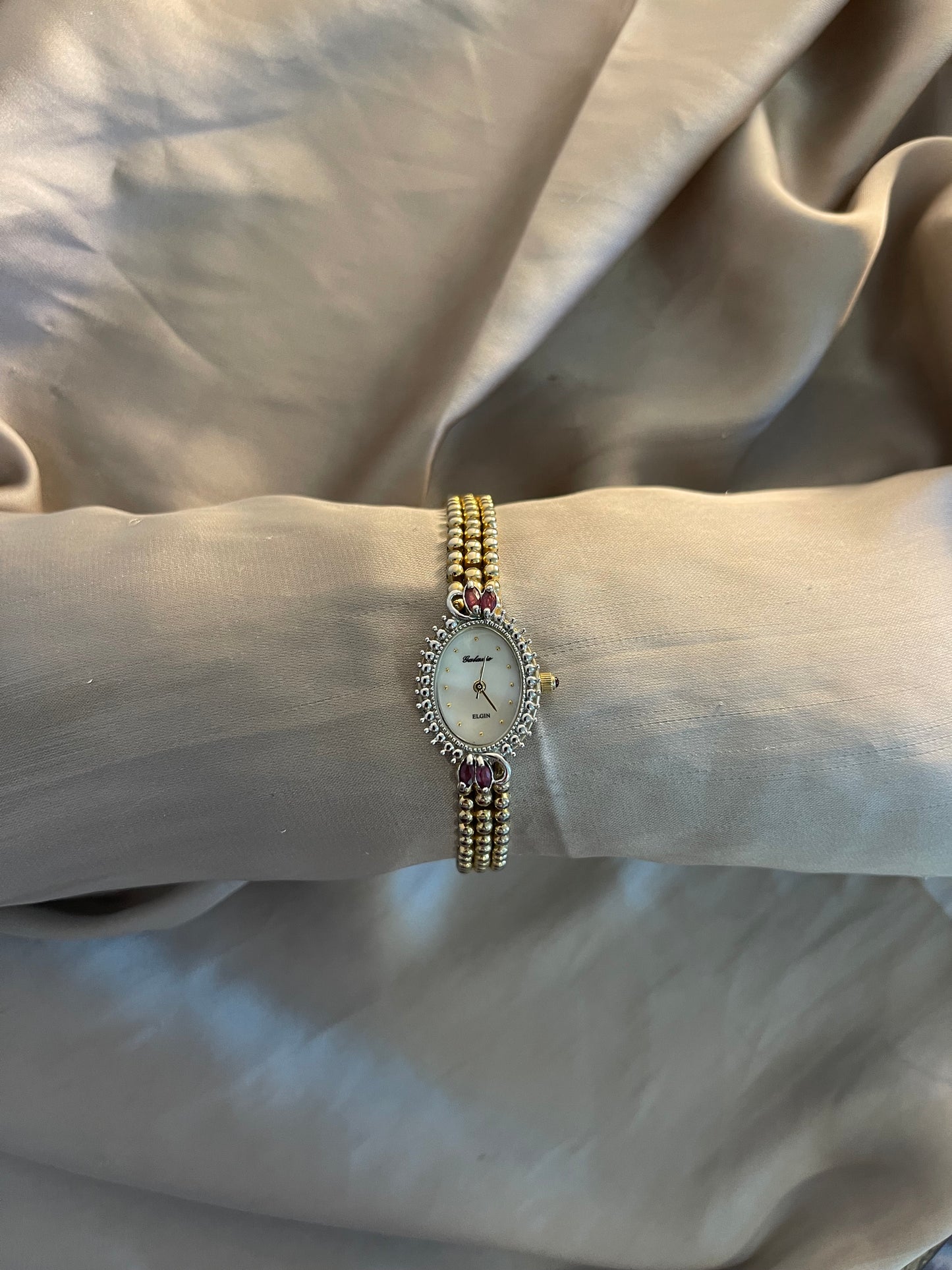 *Working* Ruby Beaded Bracelet Watch