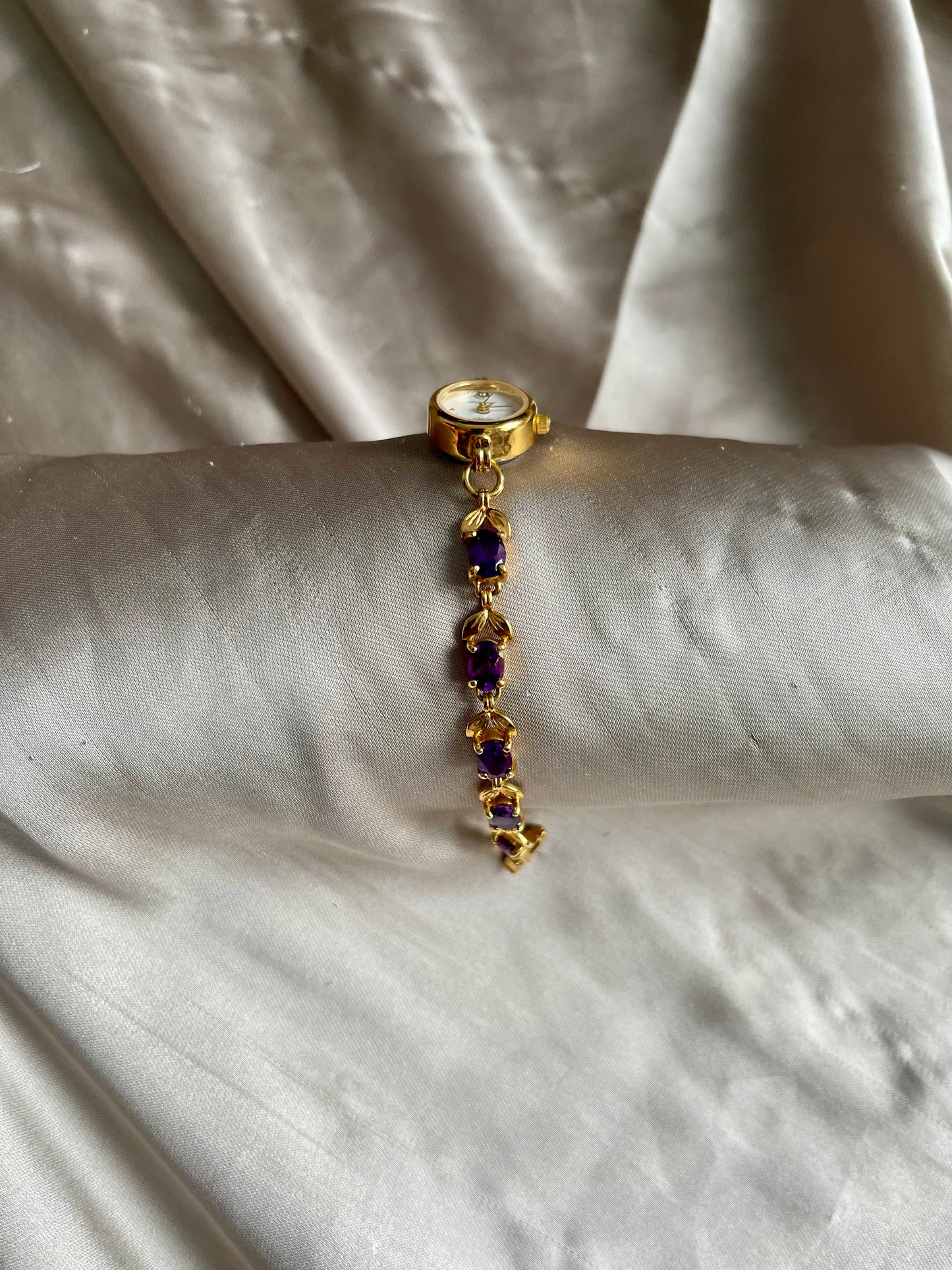 *Working* Purple Quartz Leaf Band Watch