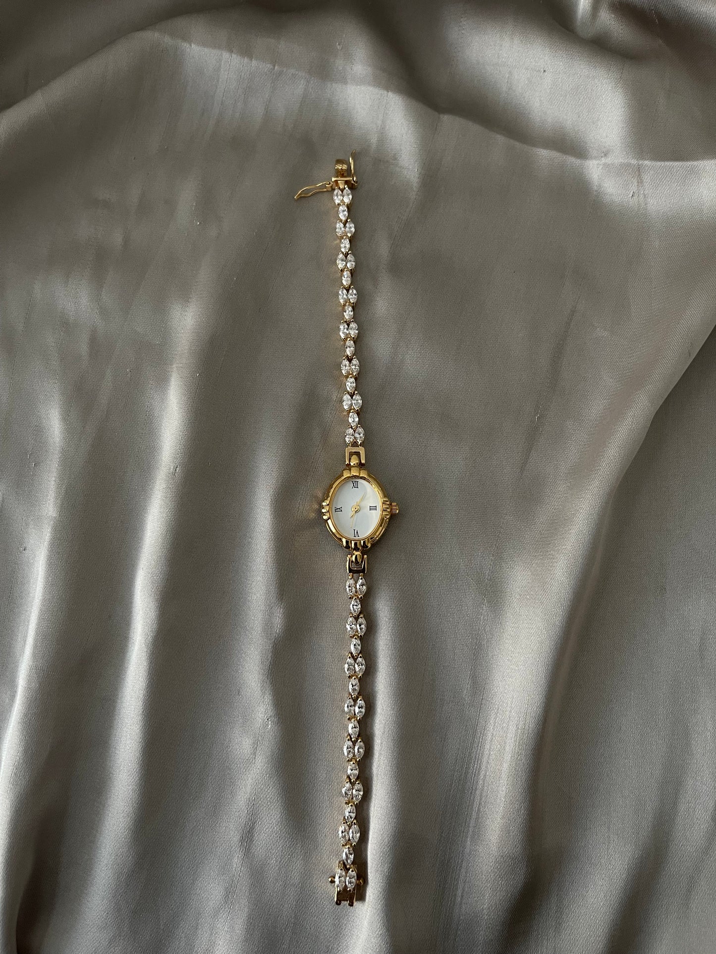 *Working* RARE Marquise Crystal Tennis Bracelet Watch