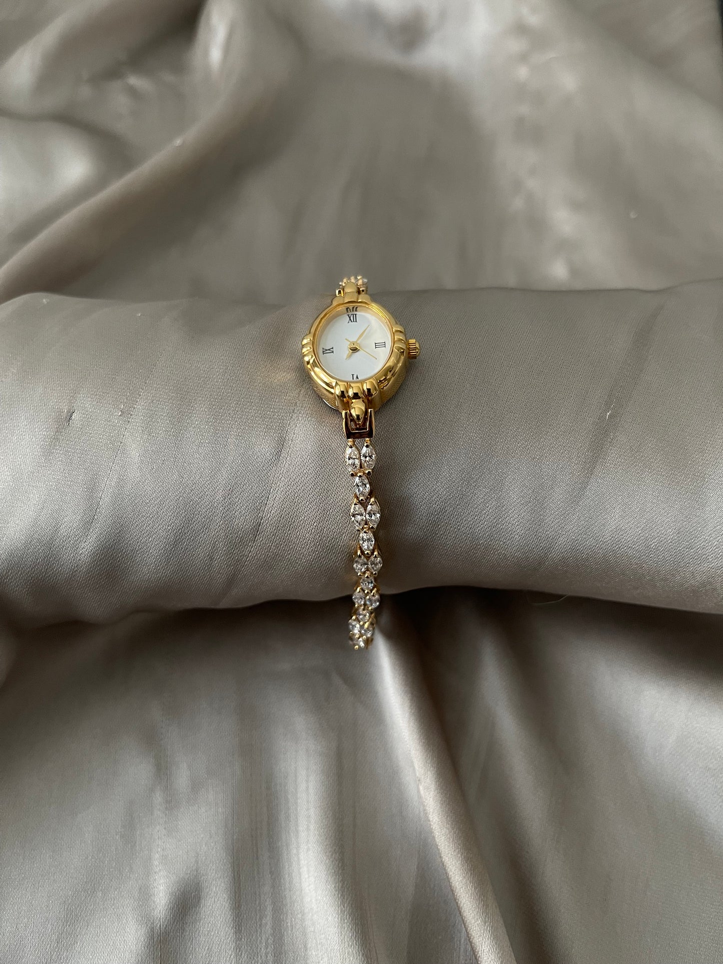 *Working* RARE Marquise Crystal Tennis Bracelet Watch