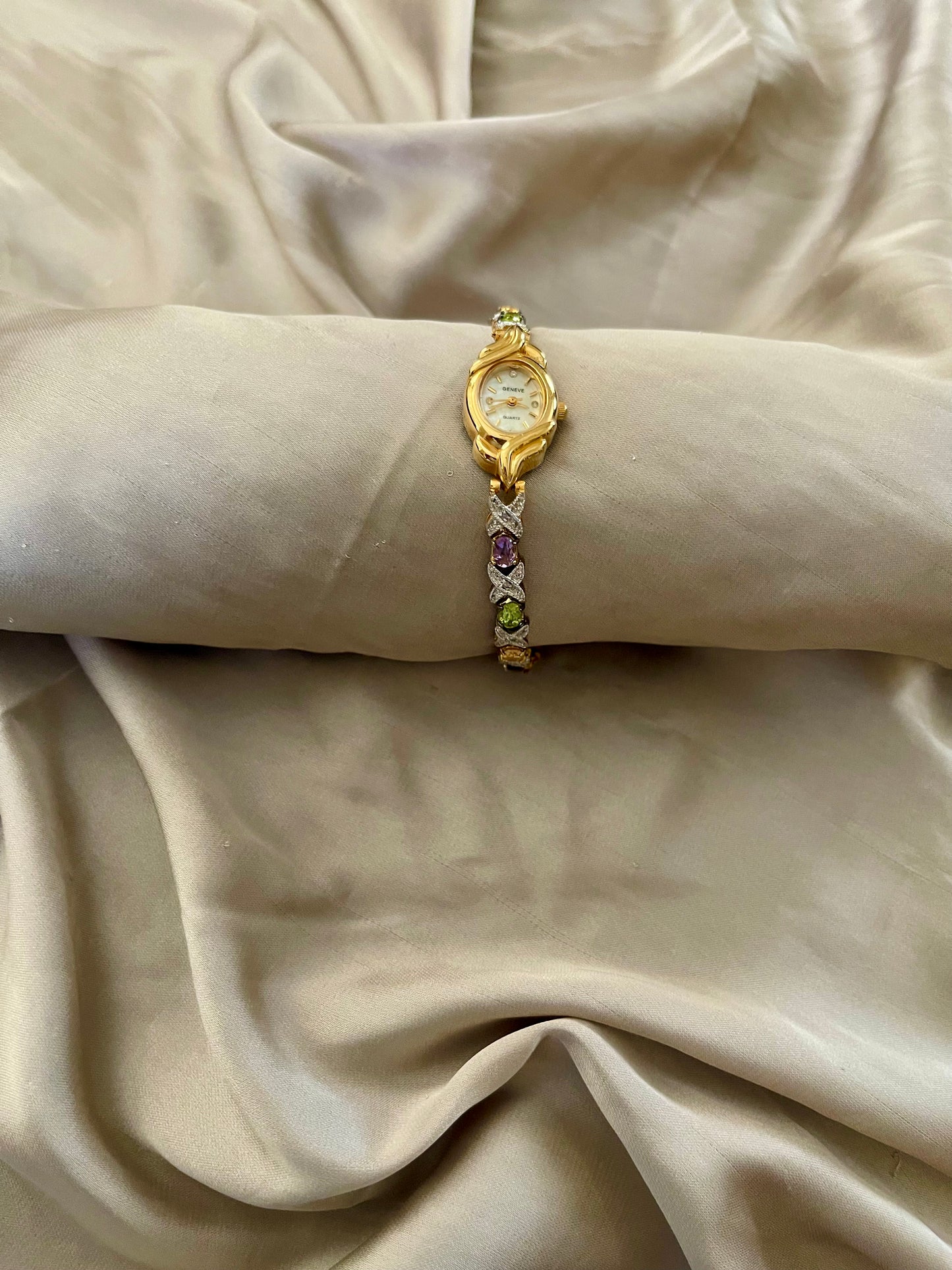 *Working* 90's Multicolor Jewel Tennis Watch
