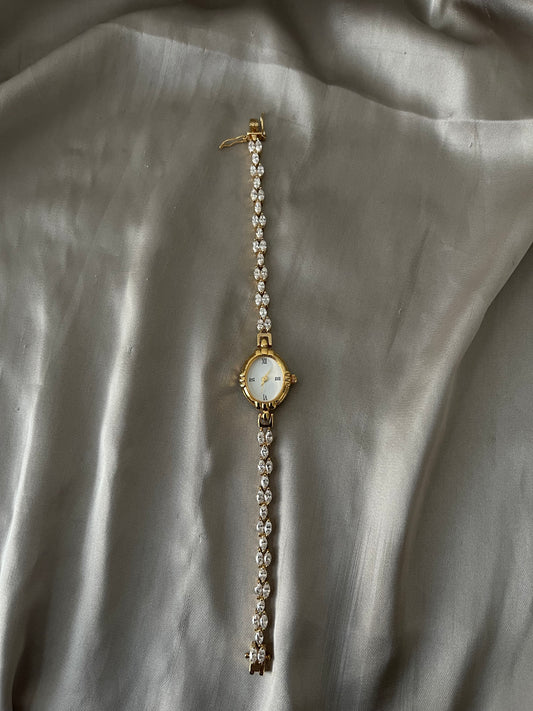 *Working* RARE Marquise Crystal Tennis Bracelet Watch