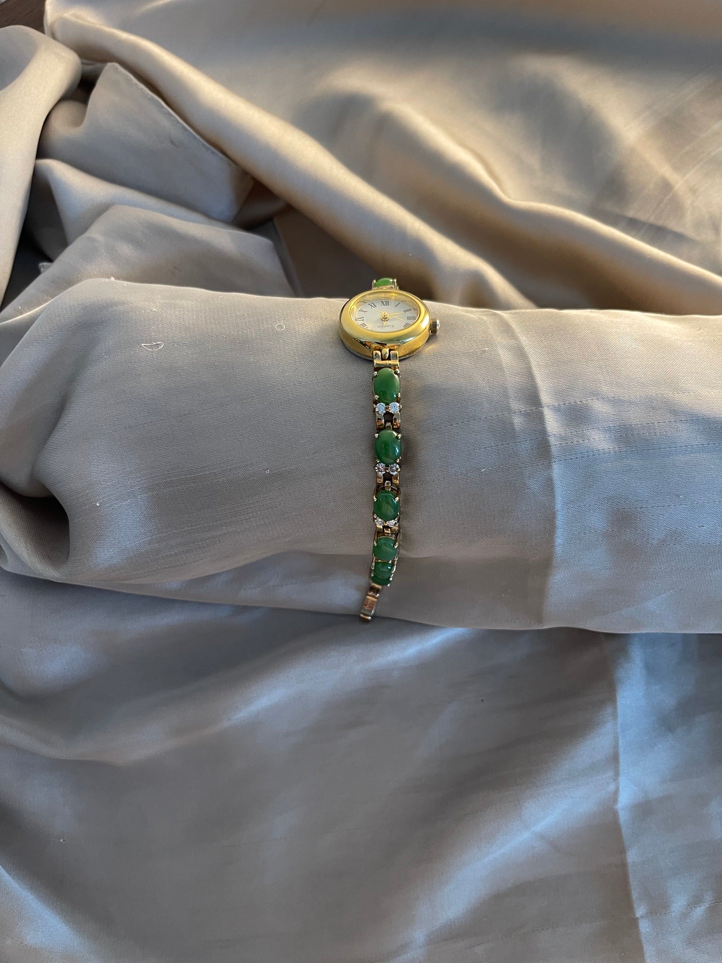 *Working* Natural Green Jade Stone Watch