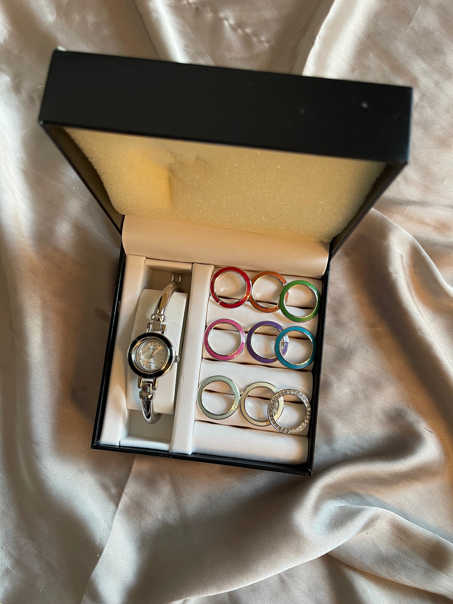 *Working* RARE Interchangeable 10 Bezel Silver Bezel Watch Set