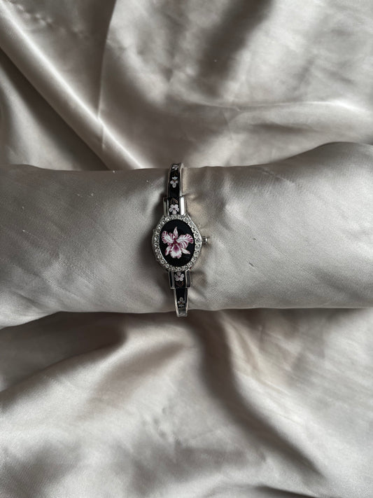 *Working* RARE Andre Mouche Silver Peekaboo with Swarovski crystals