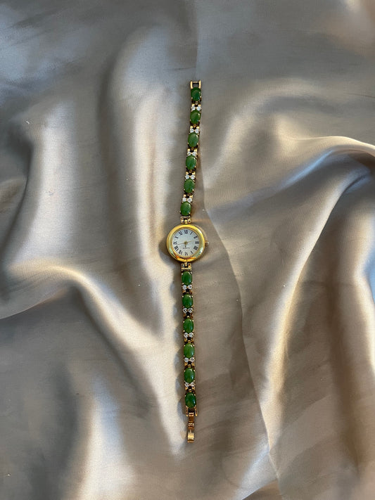 *Working* Natural Green Jade Stone Watch