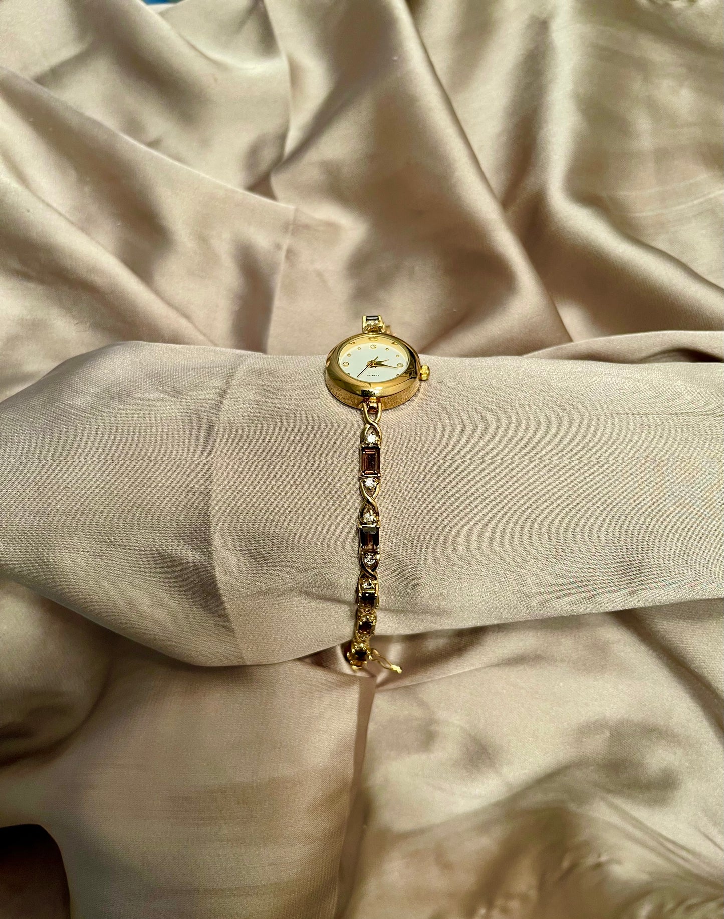 *Working* Smoky Topaz Tennis Watch