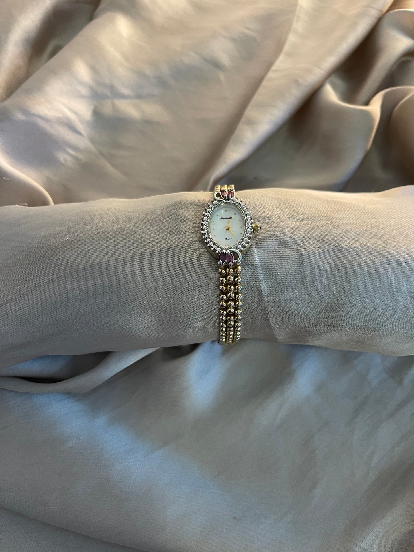 *Working* Ruby Beaded Bracelet Watch