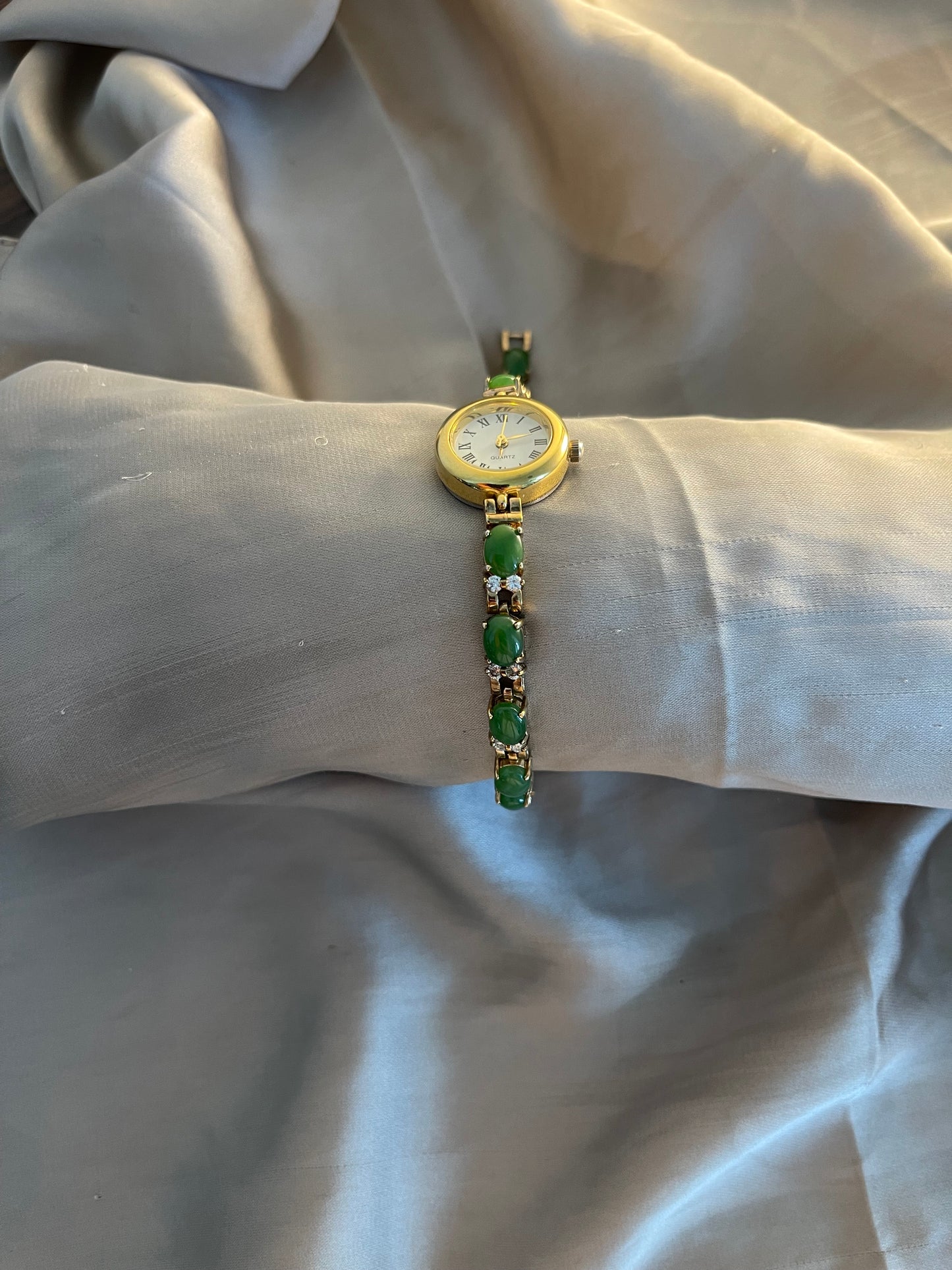 *Working* Natural Green Jade Stone Watch