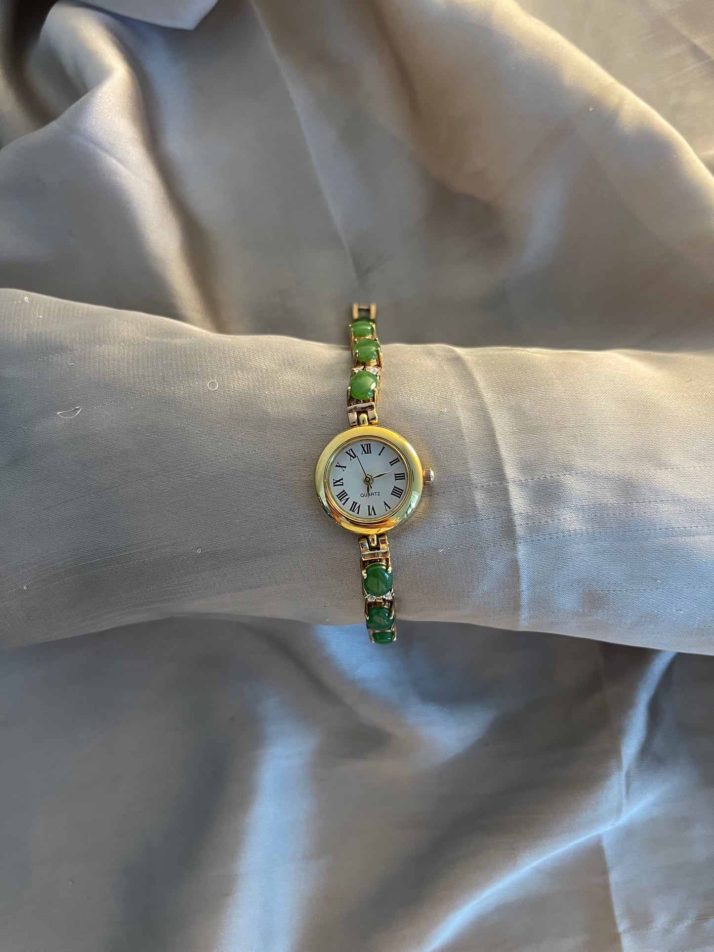 *Working* Natural Green Jade Stone Watch