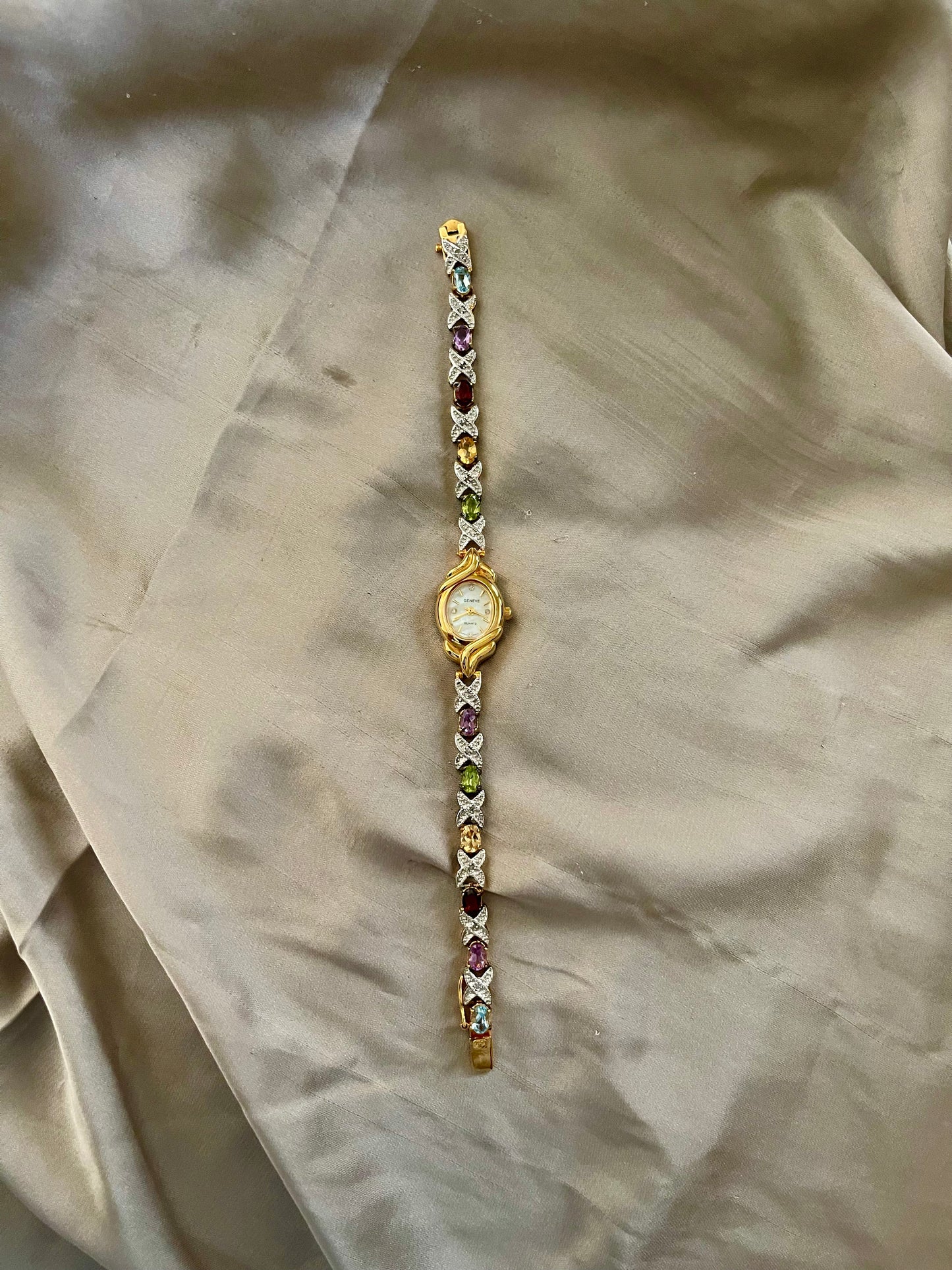 *Working* 90's Multicolor Jewel Tennis Watch