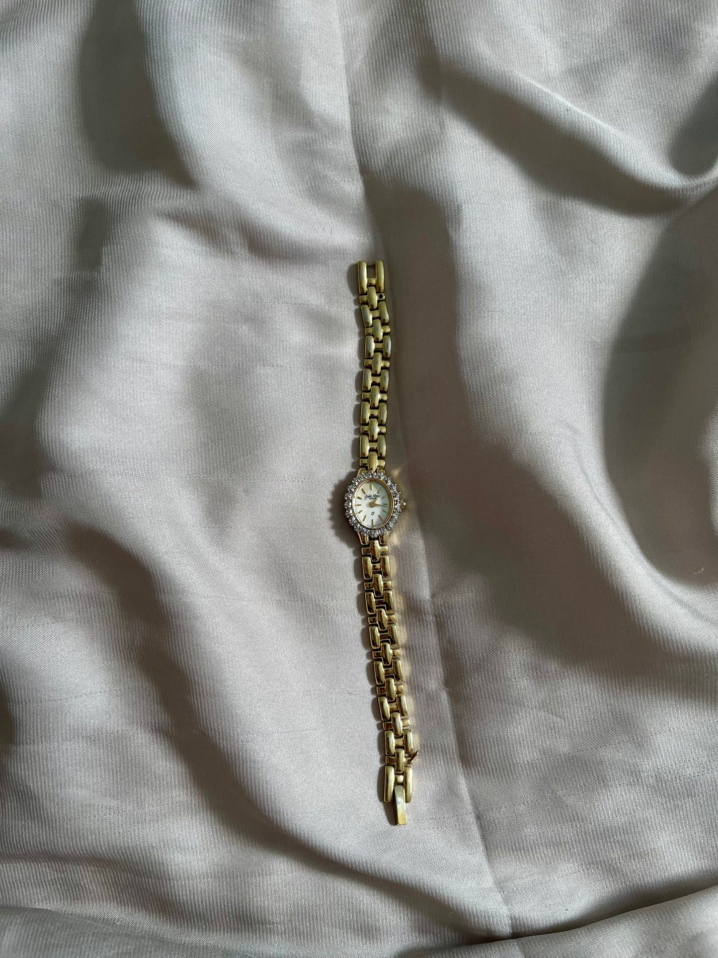 *Working* Crystal Bezel Gold-Tone Watch