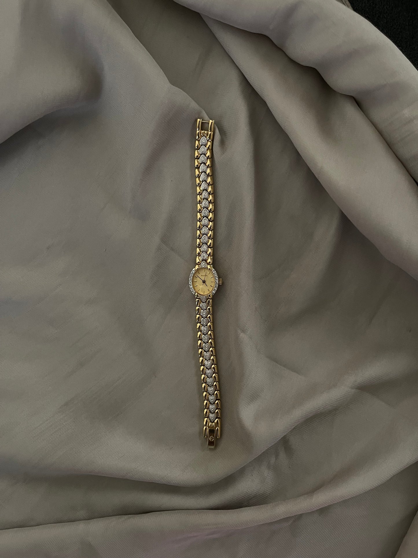 *Working* Crystal Heart Two-Tone Watch