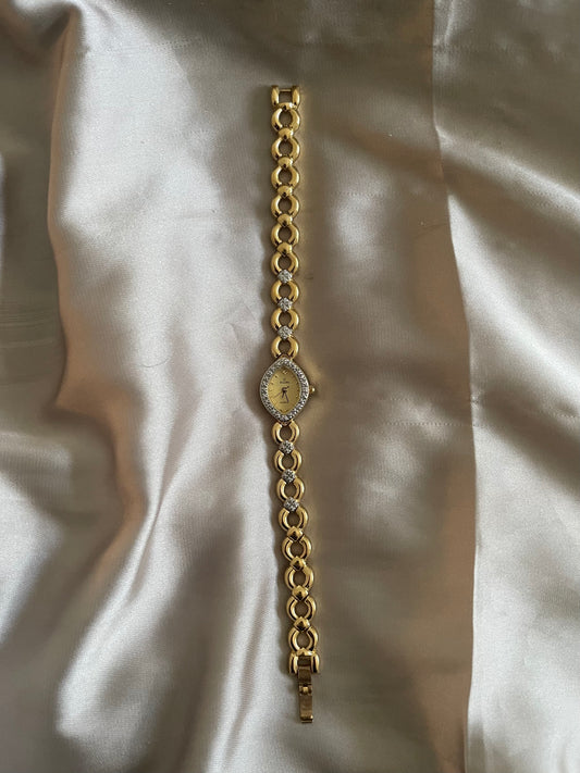 Two-Tone Crystal Band Watch